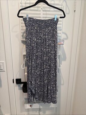 Final Touch Navy Blue Floral Maxi Skirt